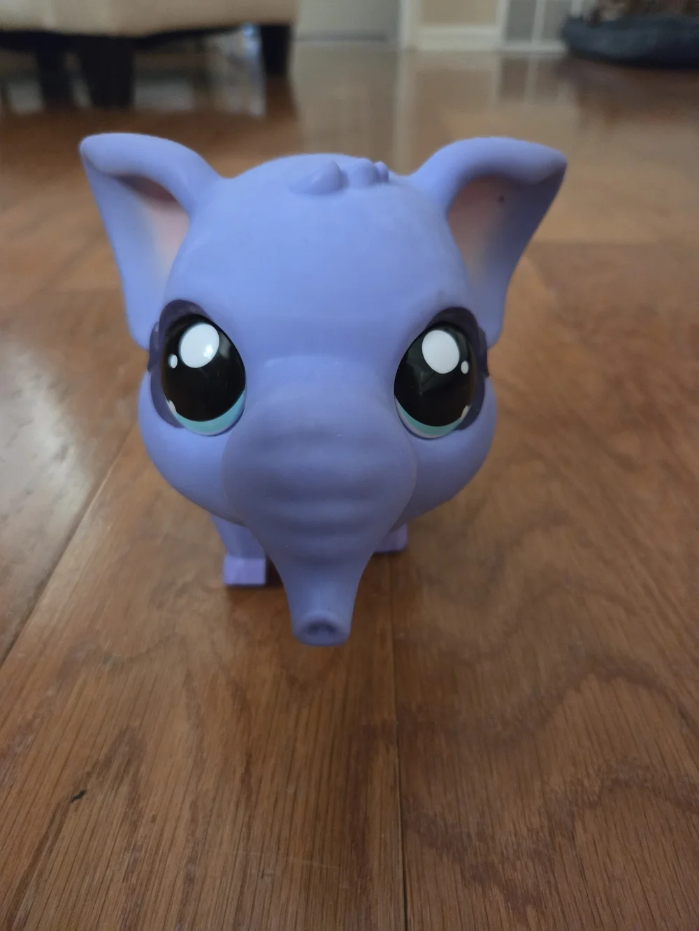 Purple Elephant Toy Figure with Orange Collar - Kids Learning Toy